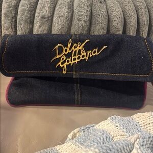 Denim purse-wristlet-gold clutch